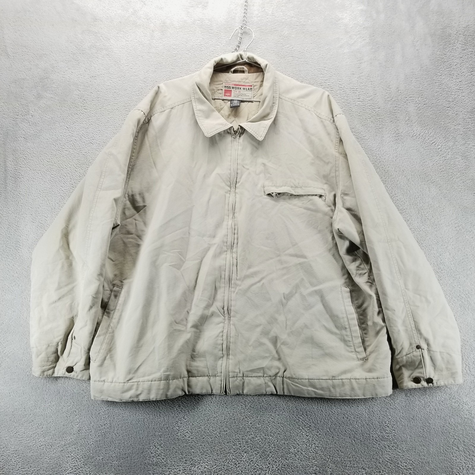 Vtg Mossimo Jacket 2xl Beige Bi Swing Harrington Full Zip Detroit Style Workwear